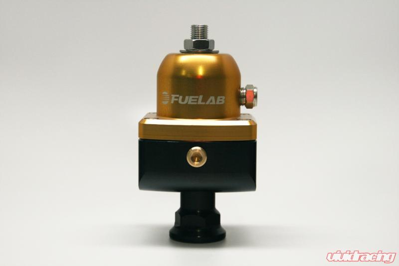 Fuelab 555 Carb Adjustable FPR Blocking 1-3 PSI (1) -8AN In (2) -8AN Out - Gold Fuelab