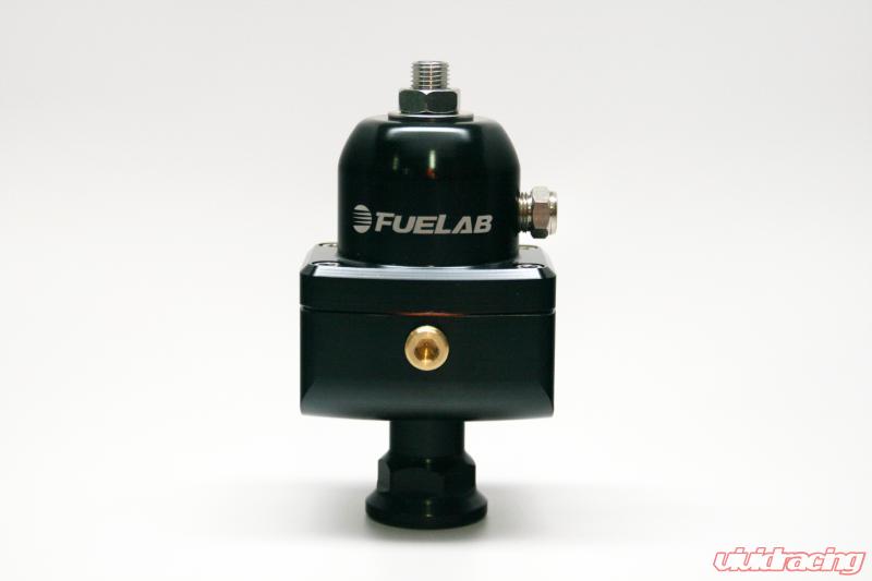 Fuelab 555 Carb Adjustable FPR Blocking 10-25 PSI (1) -8AN In (2) -8AN Out - Black Fuelab