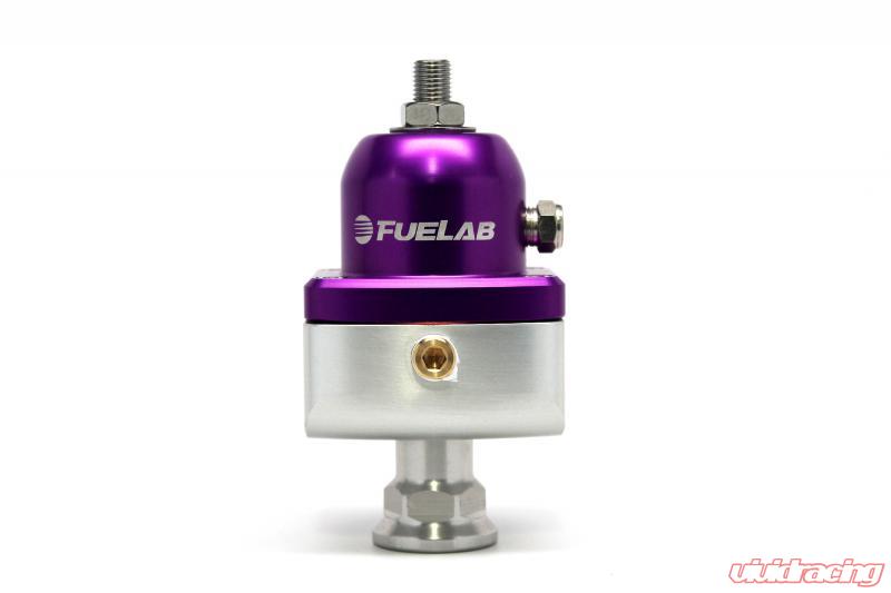 Fuelab 555 Carb Adjustable FPR Blocking 10-25 PSI (1) -8AN In (2) -8AN Out - Purple Fuelab