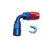 Russell Performance 5/16in SAE Quick Disc Female to -6 Hose Red/Blue 90 Degree Hose End Russell