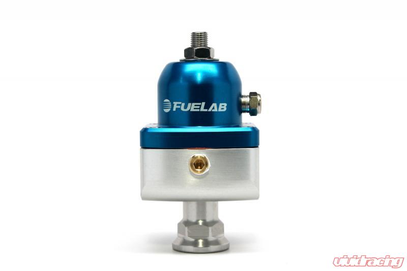 Fuelab 555 High Pressure Adjustable FPR Blocking 25-65 PSI (1) -8AN In (2) -8AN Out - Blue Fuelab
