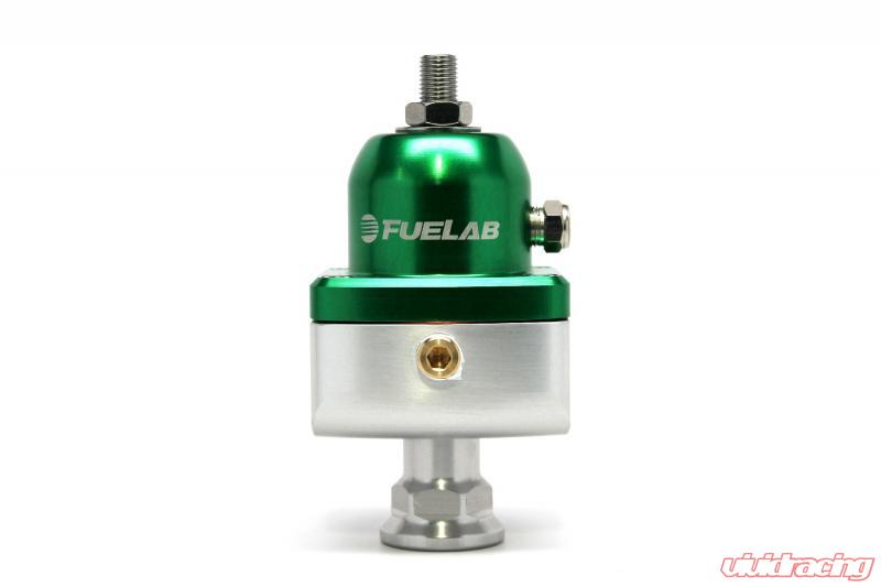 Fuelab 555 High Pressure Adjustable FPR Blocking 25-65 PSI (1) -8AN In (2) -8AN Out - Green Fuelab