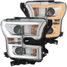 ANZO 2015-2017 Ford F-150 Projector Headlights w/ Plank Style Switchback Chrome w/ Amber ANZO