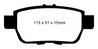EBC 09-14 Acura TL 3.5 Redstuff Rear Brake Pads EBC