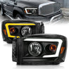 Anzo 06-09 Dodge RAM 1500/2500/3500 Headlights Black Housing/Clear Lens (w/Switchback Light Bars) ANZO