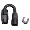 Russell Performance 5/16in SAE Quick Disc Female to -6 Hose Black 180 Degree Hose End Russell