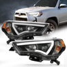 ANZO 14-18 Toyota 4 Runner Plank Style Projector Headlights Black w/ Amber ANZO
