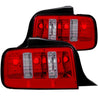 ANZO 2005-2009 Ford Mustang Taillights Red/Clear - 2010 Style ANZO