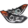 ANZO 2011-2014 Hyundai Elantra Projector Headlights w/ Halo Black (CCFL) ANZO