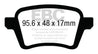 EBC 13+ Fiat 500L 1.4 Turbo Redstuff Rear Brake Pads EBC