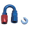 Russell Performance 3/8in SAE Quick Disc Female to -6 Hose Red/Blue 180 Degree Hose End Russell