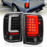 ANZO 1993-1997 Ford  Ranger LED Tail Lights w/ Light Bar Black Housing Clear Lens ANZO