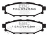 EBC 12+ Subaru BRZ 2.0 (solid rear rotors) Redstuff Rear Brake Pads EBC