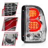 ANZO 2002-2009 Chevrolet Trailblazer LED Tail Lights w/ Light Bar Chrome Housing Clear Lens ANZO