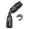 Russell Performance 5/16in SAE Quick Disc Female to -6 Hose Black 45 Degree Hose End Russell
