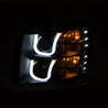 ANZO 2007-2013 Chevrolet Silverado 1500/2500 Projector Headlights w/ U-Bar Switchback Black w/ Amber ANZO