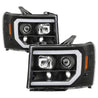 Spyder 07-13 GMC Sierra 1500-3500 Ver 2 Proj Headlights - DRL LED - All Blk PRO-YD-GS07V2-LBDRL-BKV2 SPYDER