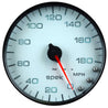 Autometer Spek-Pro Gauge Speedometer 5in 180 Mph Elec. Programmable White/Black AutoMeter