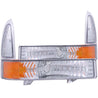 ANZO 2000-2004 Ford Excursion Euro Parking Lights Chrome w/ Amber Reflector ANZO