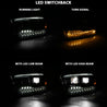 ANZO 16-18 Chevrolet Silverado 1500 LED Projector Headlights w/Plank Style Switchback Chrome w/Amber ANZO