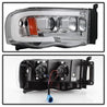 Spyder Dodge Ram 1500 02-05 V2 Projector Headlights - Light Bar DRL - Chrome PRO-YD-DR02V2-LB-C SPYDER
