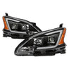 xTune 13-15 Nissan Sentra DRL LED Light Bar Halogen Projector Headlights - Black (PRO-JH-NS13-LB-BK) SPYDER