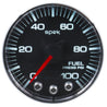 Autometer Spek-Pro Gauge Fuel Press 2 1/16in 100psi Stepper Motor W/Peak & Warn Blk/Chrm AutoMeter