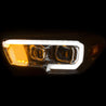ANZO 2016-2017 Toyota Tacoma Projector Headlights w/ Plank Style Design Chrome w/ Amber ANZO