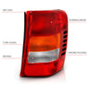 ANZO 1999-2004 Jeep Grand Cherokee Taillight Red/Clear Lens (OE Replacement) ANZO