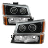 xTune Chevy Silverado 03-06 Projector Headlights 4pcs - LED Halo - Black PRO-JH-CSIL03-SET-BK SPYDER