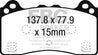 EBC 16-18 Ford Focus RS Bluestuff Front Brake Pads EBC