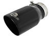 aFe MACH Force-Xp Universal 409 SS Single-Wall Clamp-On Exhaust Tip - Black aFe