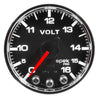 Autometer Spek-Pro Gauge Voltmeter 2 1/16in 16V Stepper Motor W/Peak & Warn Blk/Chrm AutoMeter
