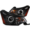 ANZO 2008-2011 Ford Focus Projector Headlights Black ANZO