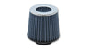 Vibrant Open Funnel Perf Air Filter (5in Cone O.D. x 5in Tall x 3in inlet I.D.) - Chrome Filter Cap Vibrant