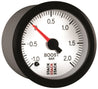 Autometer Stack 52mm -1 to +2 Bar (Incl T-Fitting) Pro Stepper Motor Boost Pressure Gauge - White AutoMeter