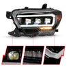 ANZO 2016-2018 Toyota Tacoma LED Projector Headlights Plank Style Black w/ Amber ANZO