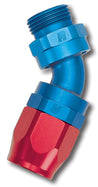 Russell Performance -10 AN Red/Blue 45 Deg Swivel Dry Sump Hose End (-12 Port 1-1/16in-12 Thread) Russell