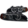 ANZO 1997-2001 BMW 5 Series Projector Headlights w/ Halo Black ANZO
