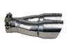 aFe Takeda 2.5in 304 Stainless Steel Clamp-on Exhaust Tip 2.5in Inlet 3in Dual Outlet - Polished aFe