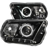ANZO 2010-2014 Ford Mustang Projector Headlights w/ Halo Black (CCFL) ANZO
