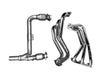 BBK 07-11 Jeep 3.8 V6 Long Tube Exhaust Headers And Y Pipe And Converters - 1-5/8 Chrome BBK