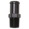 Edelbrock Hose End Straight 1/2In NPT to 3/4In Barb Black Anodize Edelbrock