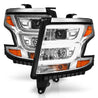 ANZO 2015-2020 Chevy Tahoe Projector Headlights Plank Style Chrome w/DRL ANZO