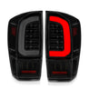 ANZO 16-21 Toyota Tacoma LED Tail Lights - w/ Light Bar Sequential Black Housing & Smoke Lens ANZO