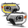 ANZO 12-15 Toyota Tacoma Projector Headlights - w/ Light Bar Switchback Chrome Housing ANZO