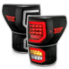 ANZO 2007-2013 Toyota Tundra LED Taillights Plank Style Black w/Clear Lens ANZO