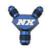 Nitrous Express 6AN x 4AN x 4AN Billet Pure-Flo Y Fitting - Blue Nitrous Express