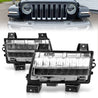 ANZO 2018-2021 Jeep Wrangler LED Side Markers Chrome Housing Clear Lens w/ Sequential Signal ANZO