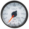 Autometer Spek-Pro Gauge Voltmeter 2 1/16in 16V Stepper Motor W/Peak & Warn Wht/Blk AutoMeter